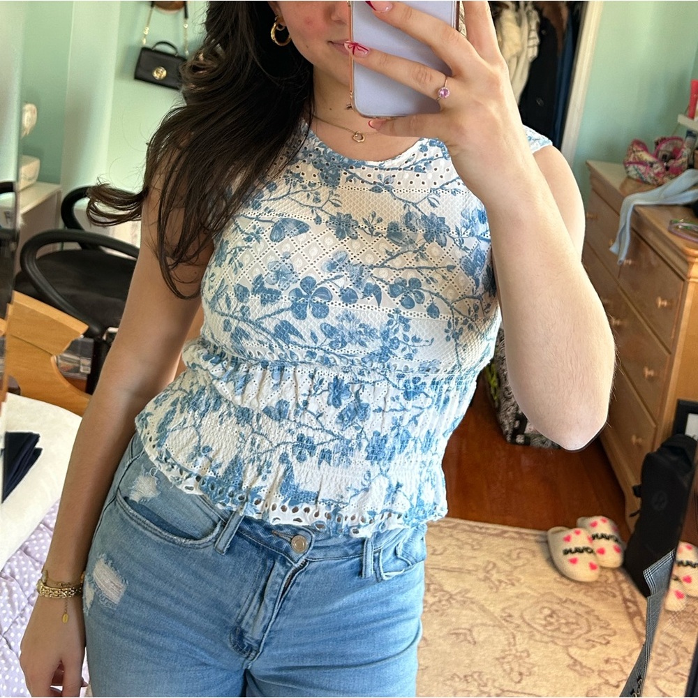 steve madden eyelet summer top